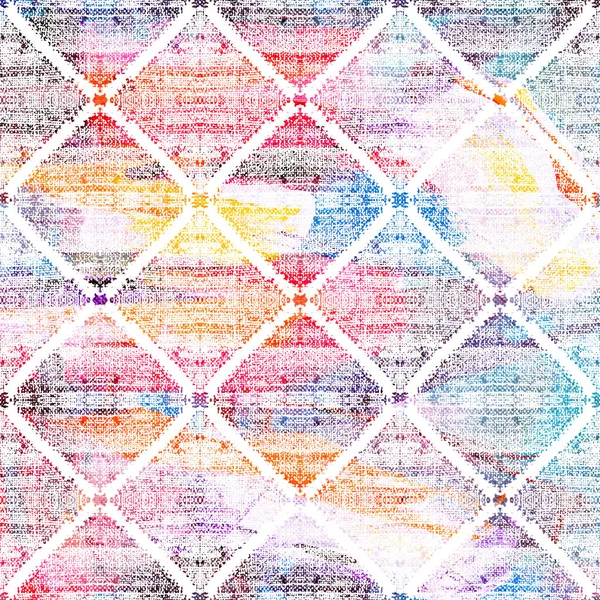 Geometrische Klim Ikat Patroon Met Grunge Textuur — Stockfoto