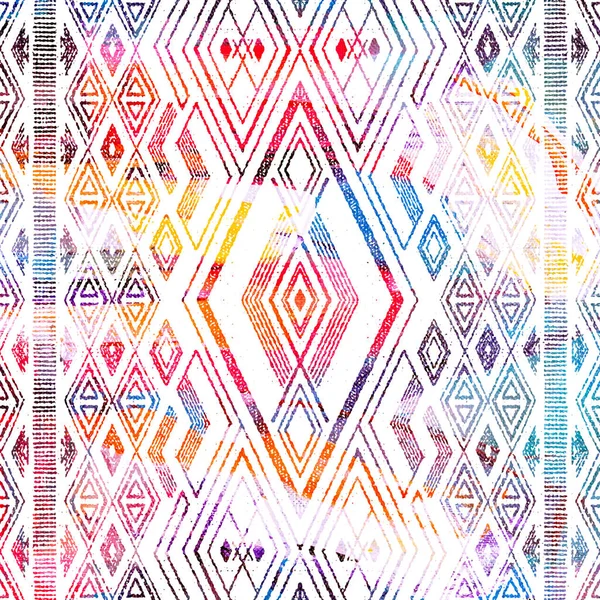 Geometric Klim Ikat Pattern Grunge Texture — Stock Photo, Image