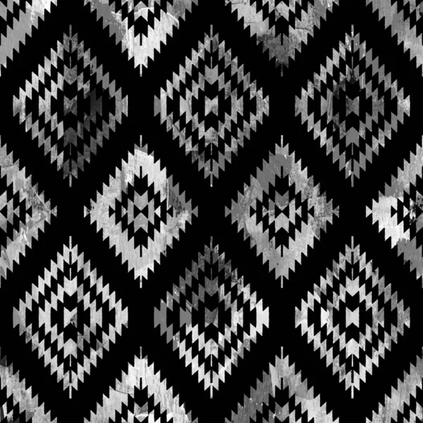 Geometrische Klim Ikat Patroon Met Grunge Textuur — Stockfoto