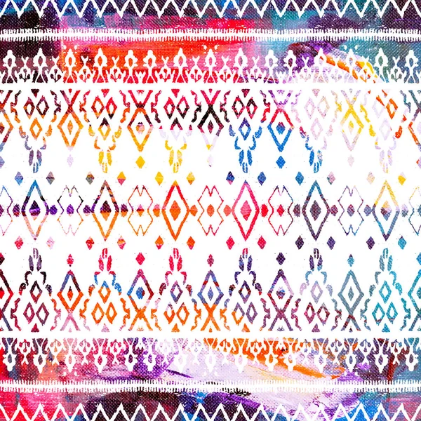 Geometric Klim Ikat Pattern Grunge Texture — Stock Photo, Image