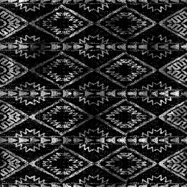 グランジの質感を持つ幾何学的なキリムのイカットパターン — ストック写真