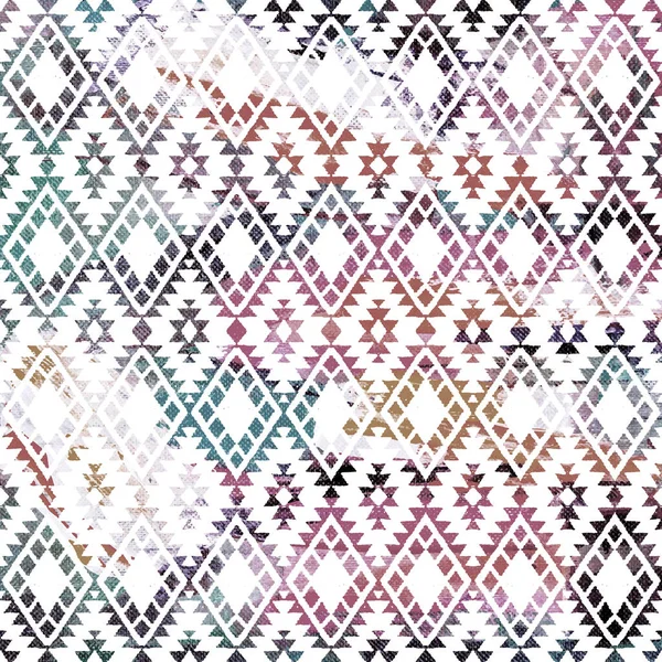 Geometrische Klim Ikat Patroon Met Grunge Textuur — Stockfoto