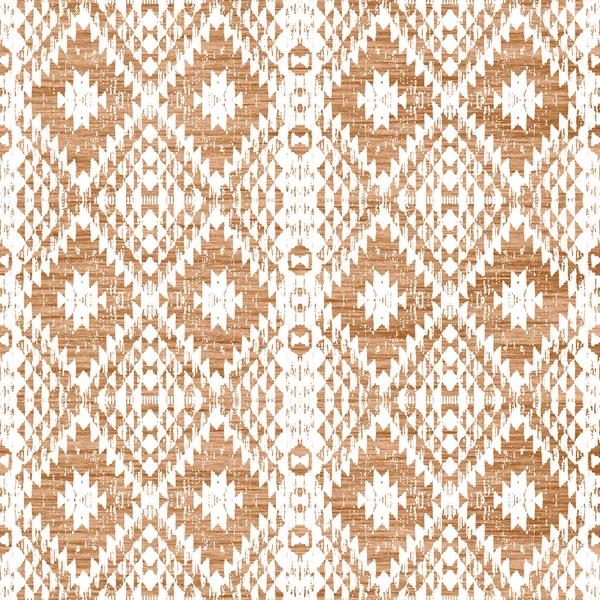 Геометричний Візерунок Ікату Гранжевою Текстурою — стокове фото