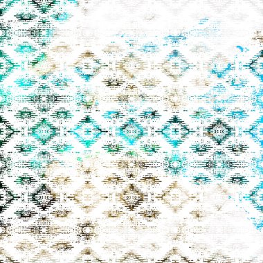 Grunge desenli Geometrik Klim ikat deseni