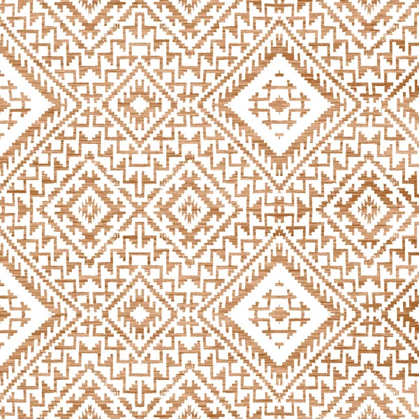 Геометричний Візерунок Ікату Гранжевою Текстурою — стокове фото