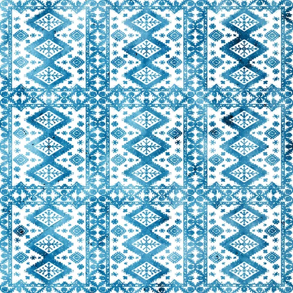 Geometrisches Klim Ikat Muster Mit Grunge Textur — Stockfoto