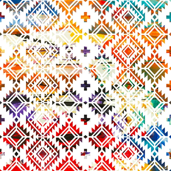 Geometric Kilim Ikat Pattern Grunge Texture — Stock Photo, Image