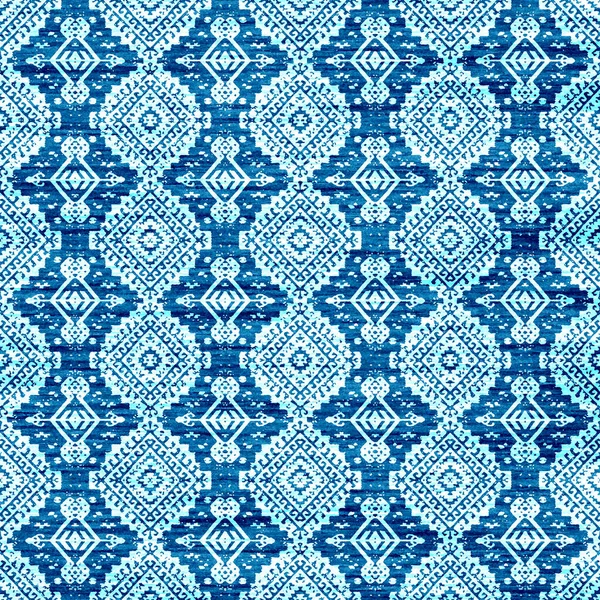 Padrão Geométrico Kilim Ikat Com Textura Grunge — Fotografia de Stock