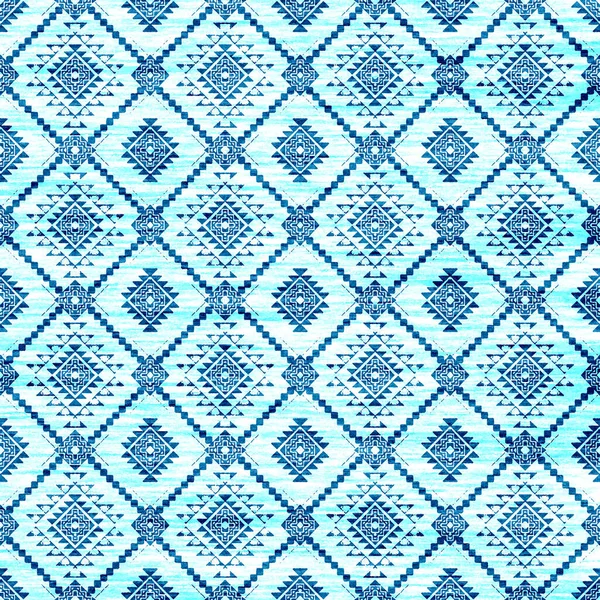 Patrón Kilim Ikat Geométrico Con Textura Grunge — Foto de Stock