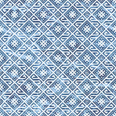 Grunge desenli Geometrik kilim ikat deseni