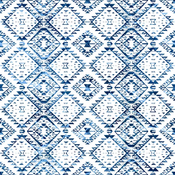 Geometrický Kilim Ikat Vzor Grunge Texturou — Stock fotografie