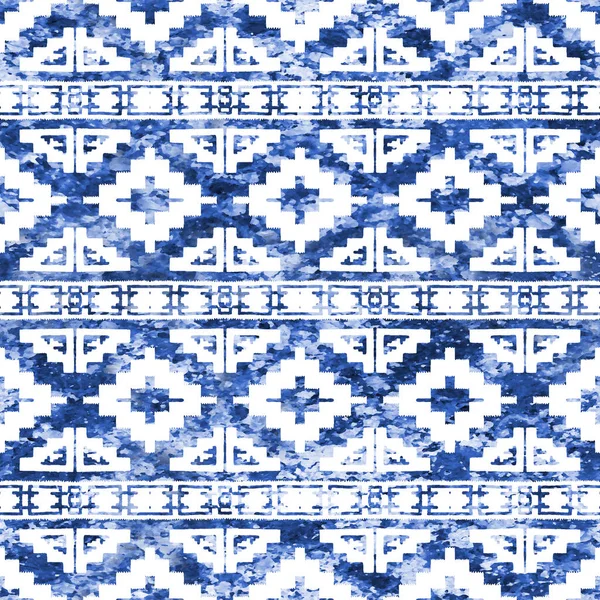 Grunge Desenli Geometrik Kilim Ikat Deseni — Stok fotoğraf