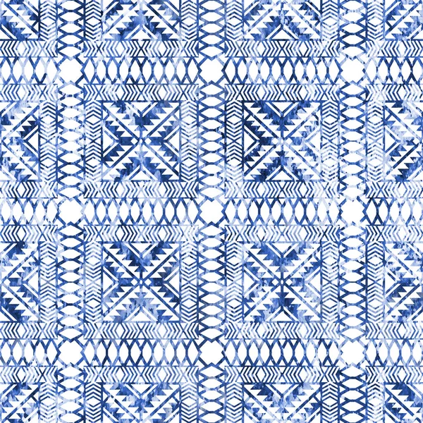 Geometrisk Kilim Ikat Mönster Med Grunge Konsistens — Stockfoto