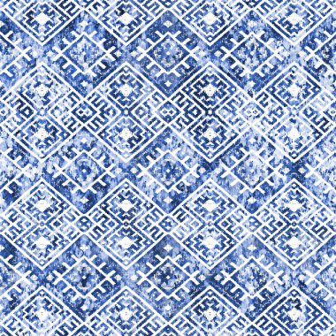 Grunge desenli Geometrik kilim ikat deseni