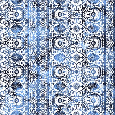 Grunge desenli Geometrik kilim ikat deseni