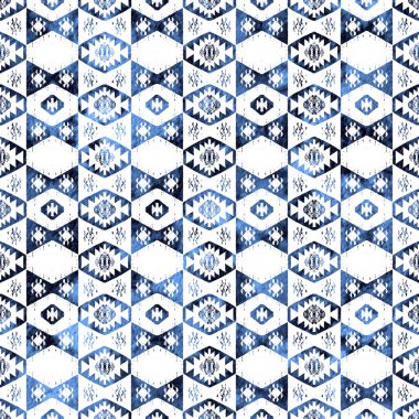Grunge desenli Geometrik kilim ikat deseni