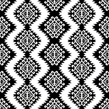 Grunge desenli Geometrik kilim ikat deseni