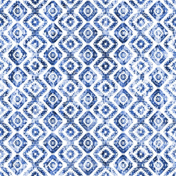 Patrón Kilim Ikat Geométrico Con Textura Grunge —  Fotos de Stock