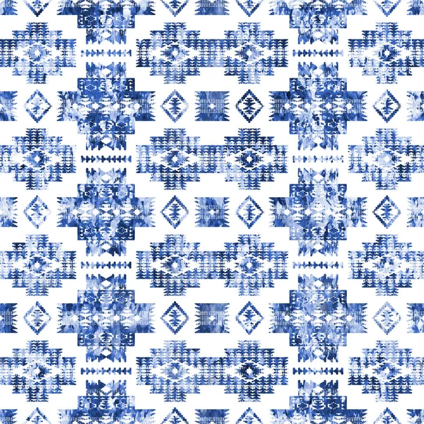 Geometrische Kelim Ikat Patroon Met Grunge Textuur — Stockfoto