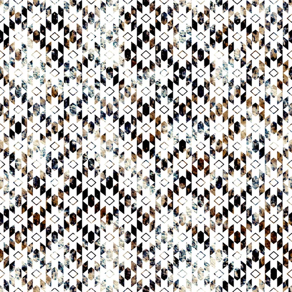 Modello Kilim Ikat Geometrico Con Texture Grunge — Foto Stock