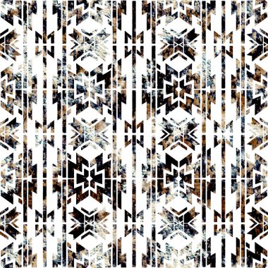 Grunge desenli Geometrik kilim ikat deseni
