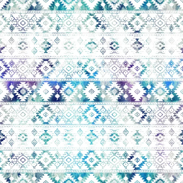 Patrón Kilim Ikat Geométrico Con Textura Grunge — Foto de Stock