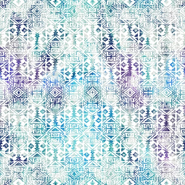 Geometryczny Wzór Kilim Ikat Teksturą Grunge — Zdjęcie stockowe