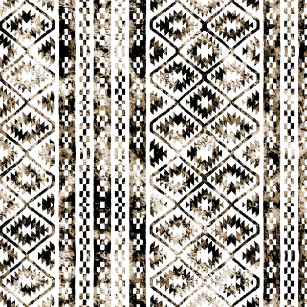 Grunge Desenli Geometrik Kilim Ikat Deseni — Stok fotoğraf