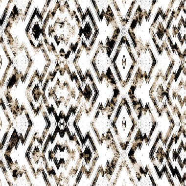 Grunge desenli Geometrik kilim ikat deseni