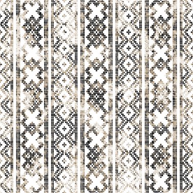 Grunge desenli Geometrik kilim ikat deseni