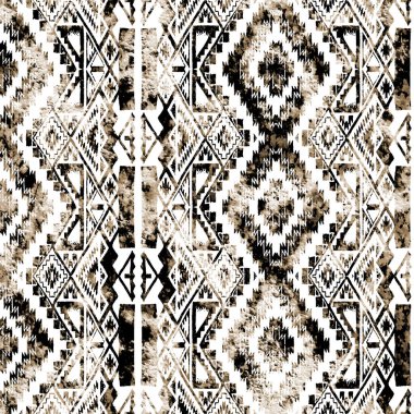 Grunge desenli Geometrik kilim ikat deseni