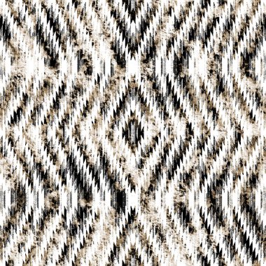 Grunge desenli Geometrik kilim ikat deseni
