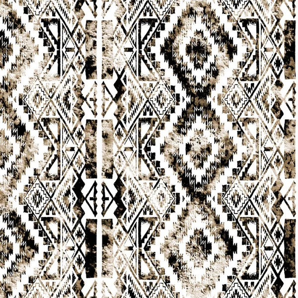 Grunge Desenli Geometrik Kilim Ikat Deseni — Stok fotoğraf