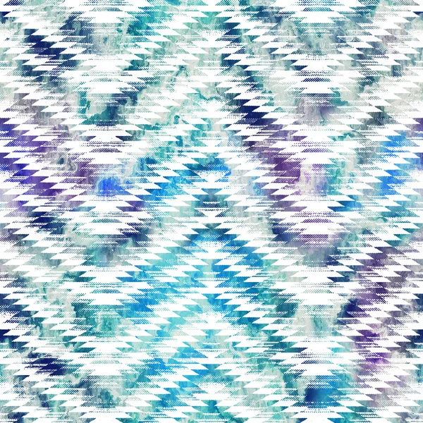 Patrón Kilim Ikat Geométrico Con Textura Grunge —  Fotos de Stock