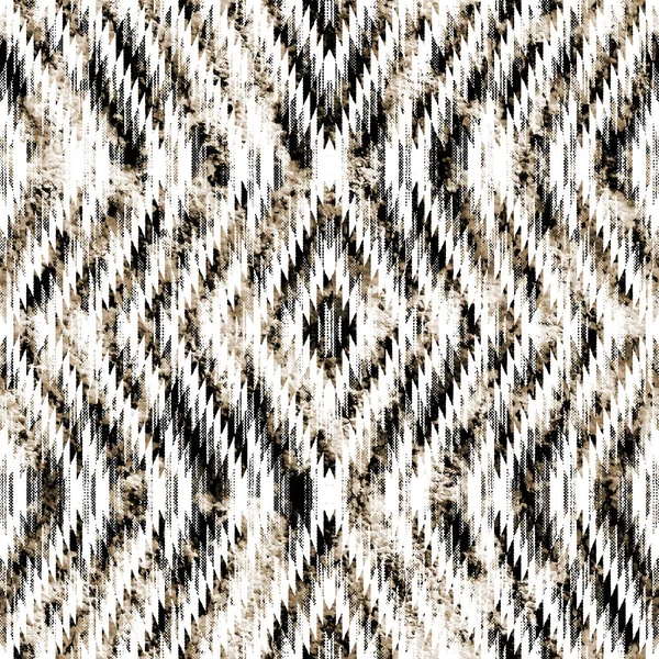 Patrón Kilim Ikat Geométrico Con Textura Grunge —  Fotos de Stock