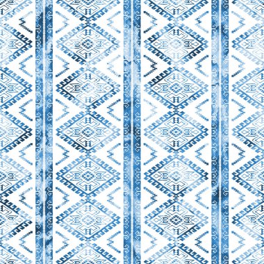 Grunge desenli Geometrik kilim ikat deseni