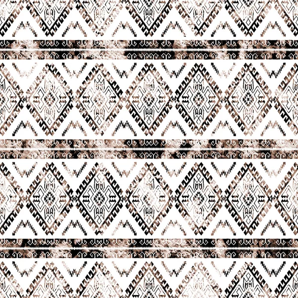 Patrón Kilim Ikat Geométrico Con Textura Grunge —  Fotos de Stock