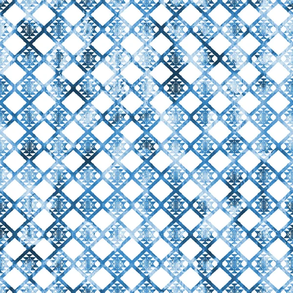 Geometrische Kelim Ikat Patroon Met Grunge Textuur — Stockfoto