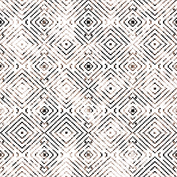 带有粗纹纹理的几何图形Kilim Ikat图案 — 图库照片