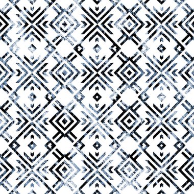 Grunge desenli Geometrik kilim ikat deseni