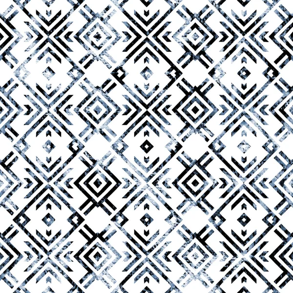 Grunge Desenli Geometrik Kilim Ikat Deseni — Stok fotoğraf