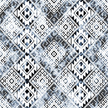 Grunge desenli Geometrik kilim ikat deseni