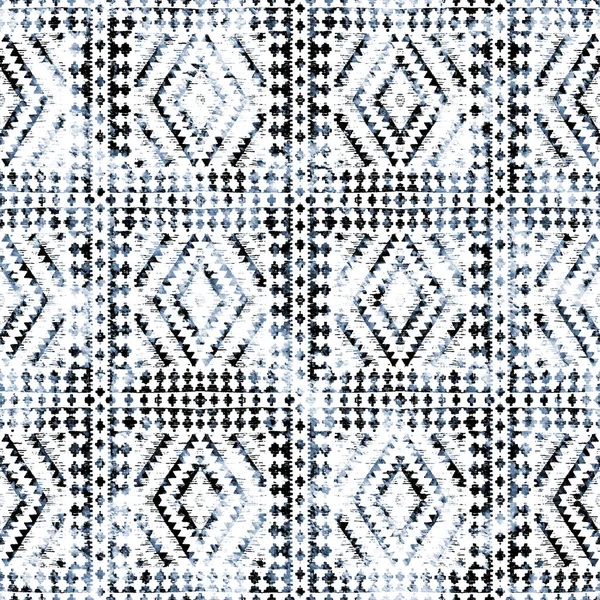 Geometrische Kelim Ikat Patroon Met Grunge Textuur — Stockfoto