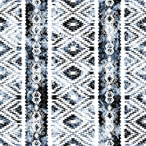 Patrón Kilim Ikat Geométrico Con Textura Grunge —  Fotos de Stock