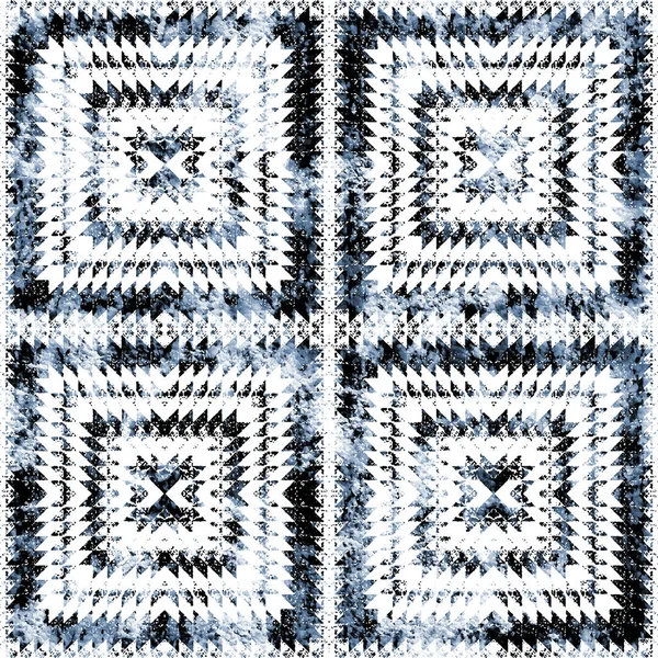 Geometrický Kilim Ikat Vzor Grunge Texturou — Stock fotografie