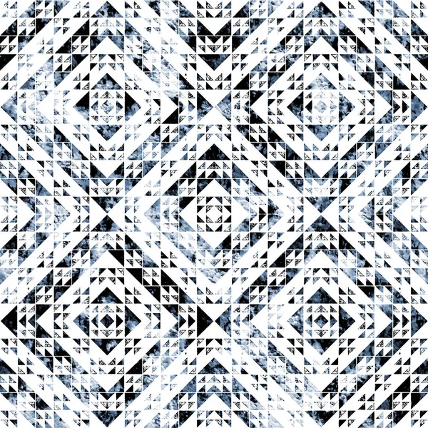 Geometrický Kilim Ikat Vzor Grunge Texturou — Stock fotografie