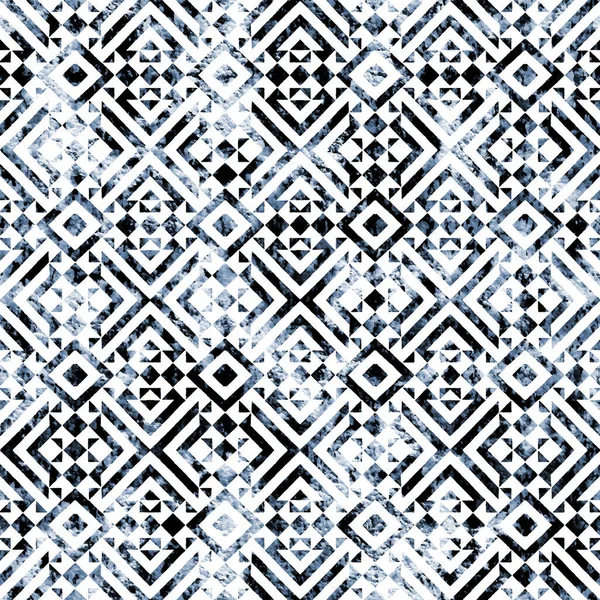 Geometrický Kilim Ikat Vzor Grunge Texturou — Stock fotografie