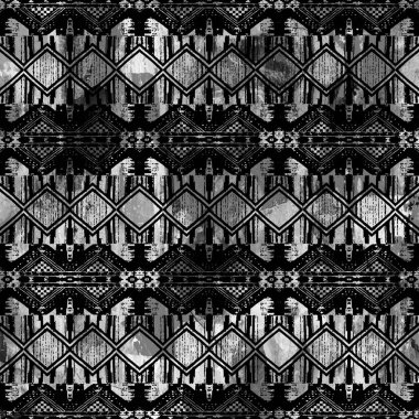 Grunge desenli Geometrik kilim ikat deseni