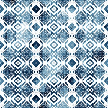 Grunge desenli Geometrik kilim ikat deseni