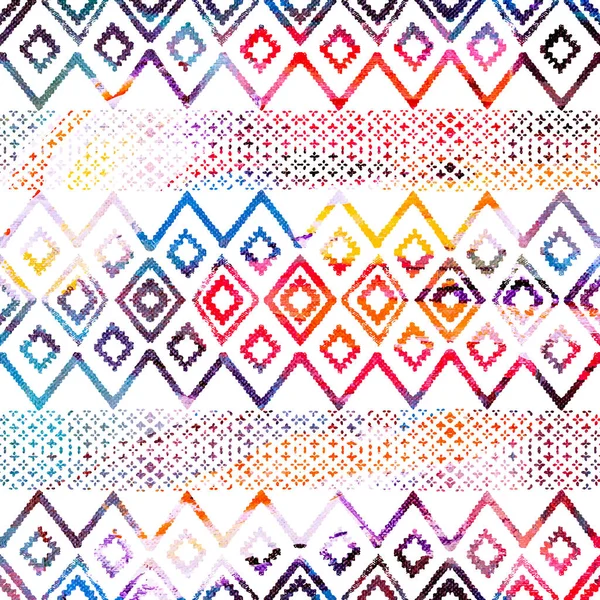 Geometric Kilim Ikat Pattern Grunge Texture — Stock Photo, Image